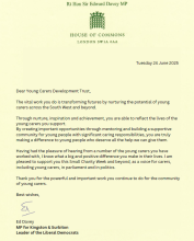 Letter of Support from Sir Ed Davey